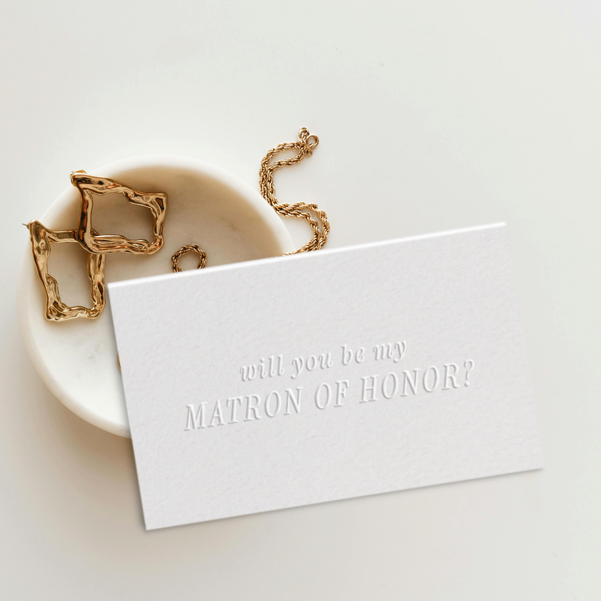 Embossed Matron of Honour/Honor Card