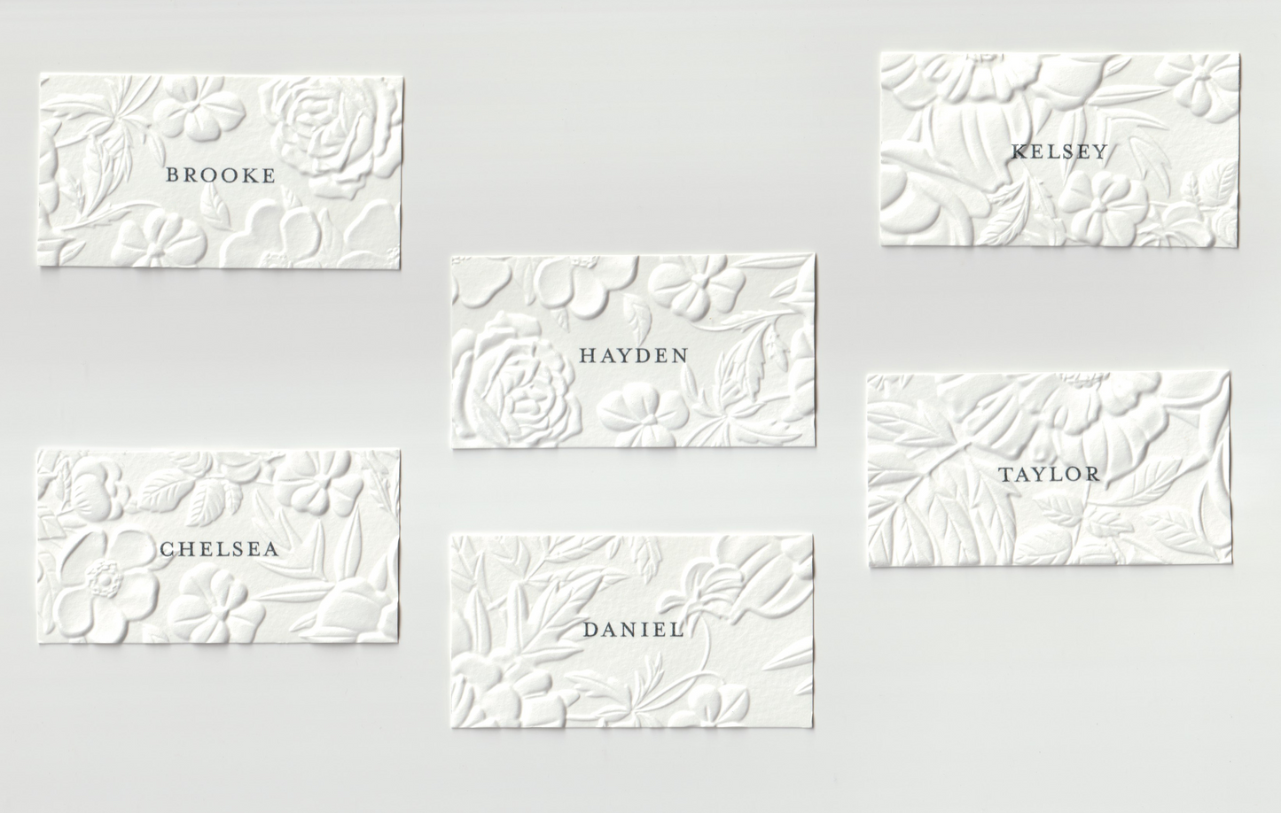 Floral Embossed Place Cards