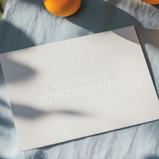 Embossed Something Blue Card