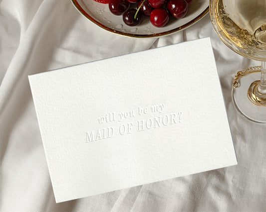 Embossed Maid of Honour/Honor Card