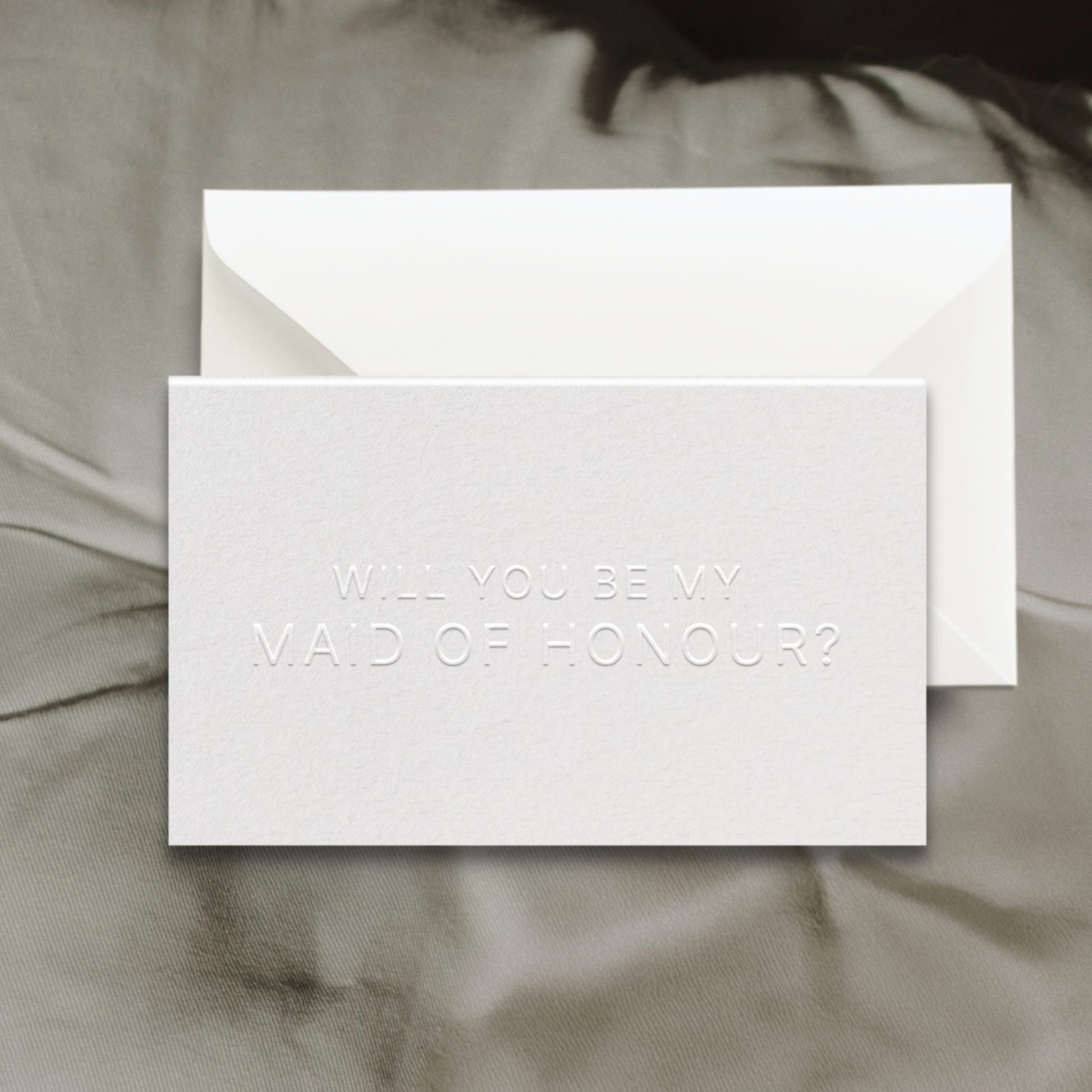 Embossed Maid of Honour/Honor Card Modern Style