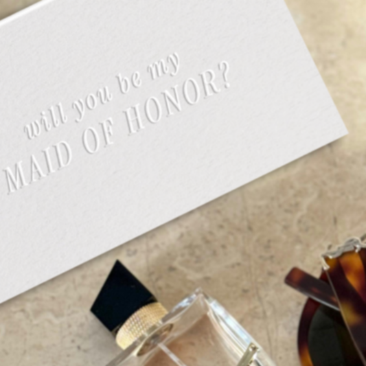 Embossed Maid of Honour/Honor Card