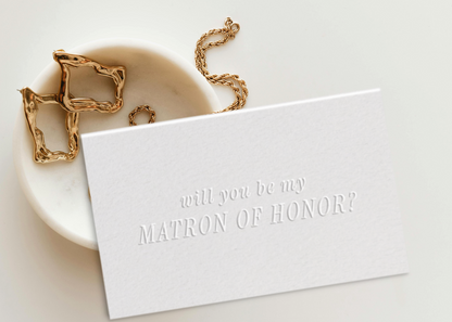 Embossed Matron of Honour/Honor Card
