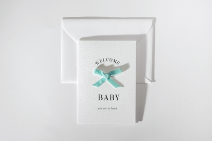 Welcome Baby Card (with ribbon detail)