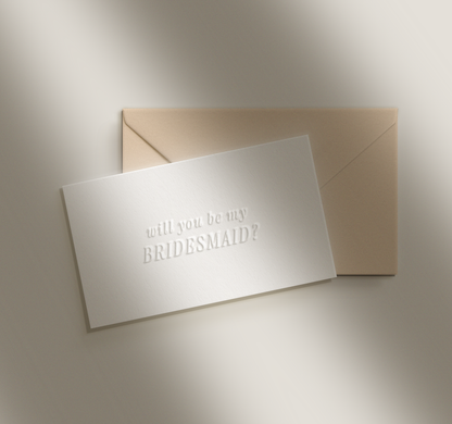 Embossed Bridesmaid Card