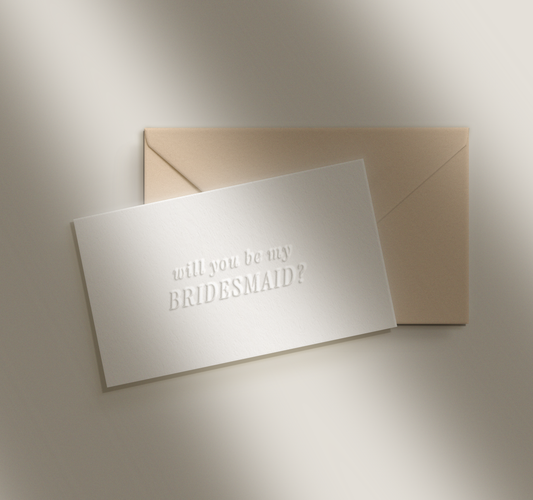 Embossed Bridesmaid Card