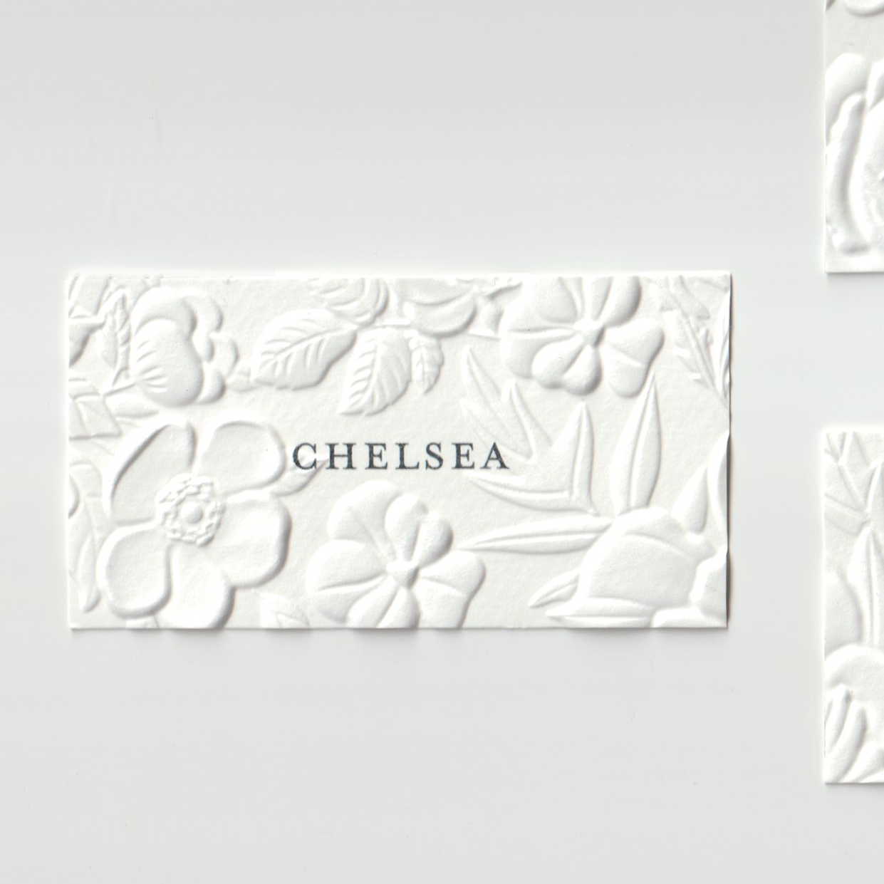 Floral Embossed Place Cards