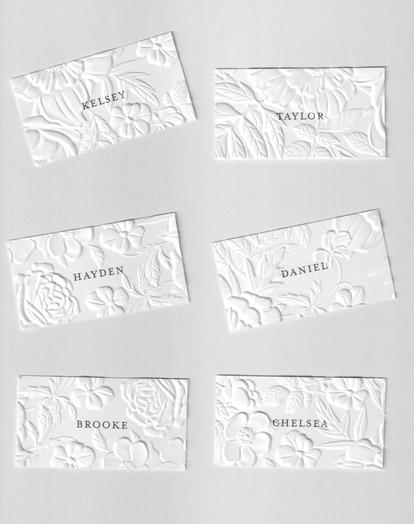 Floral Embossed Place Cards