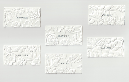 Floral Embossed Place Cards