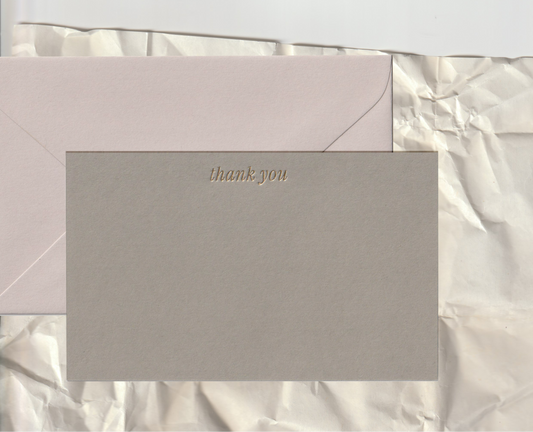Gold Foil Thank You Note Cards Set (5)
