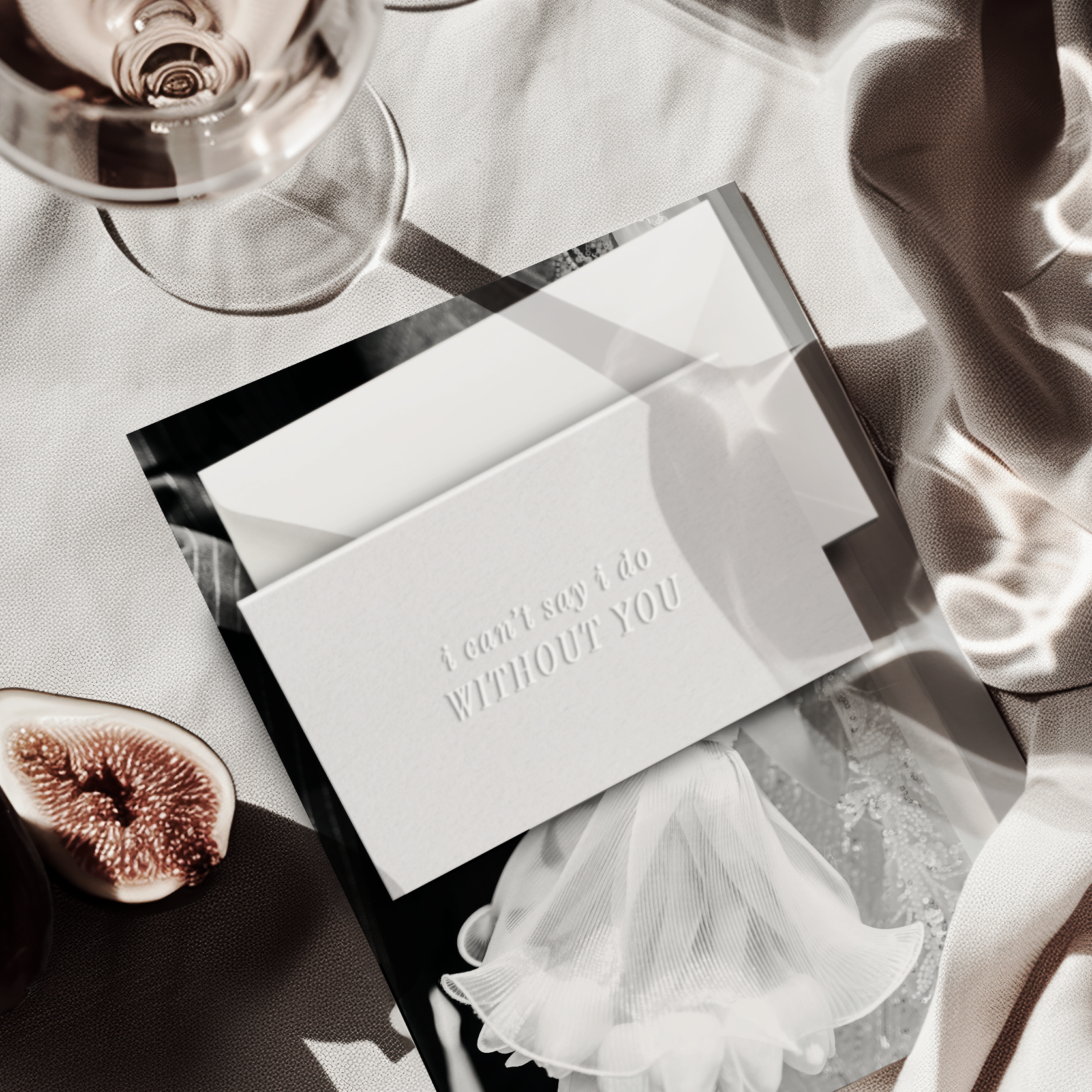 Embossed I can't say I do without You Card