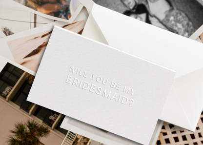 Embossed Bridesmaid Card Modern Style