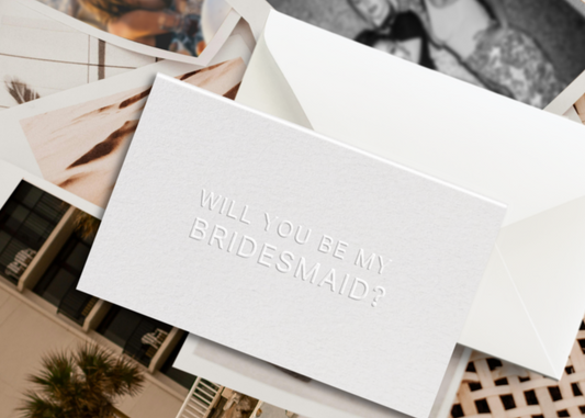 Embossed Bridesmaid Card Modern Style