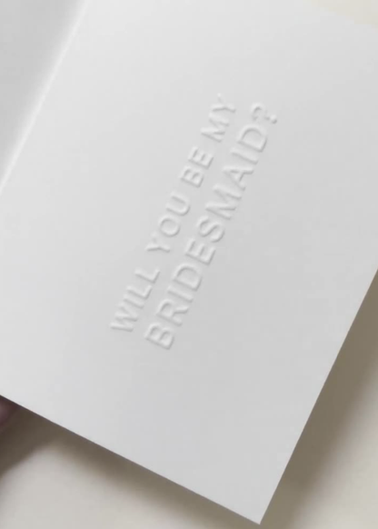 Embossed Bridesmaid Card Modern Style