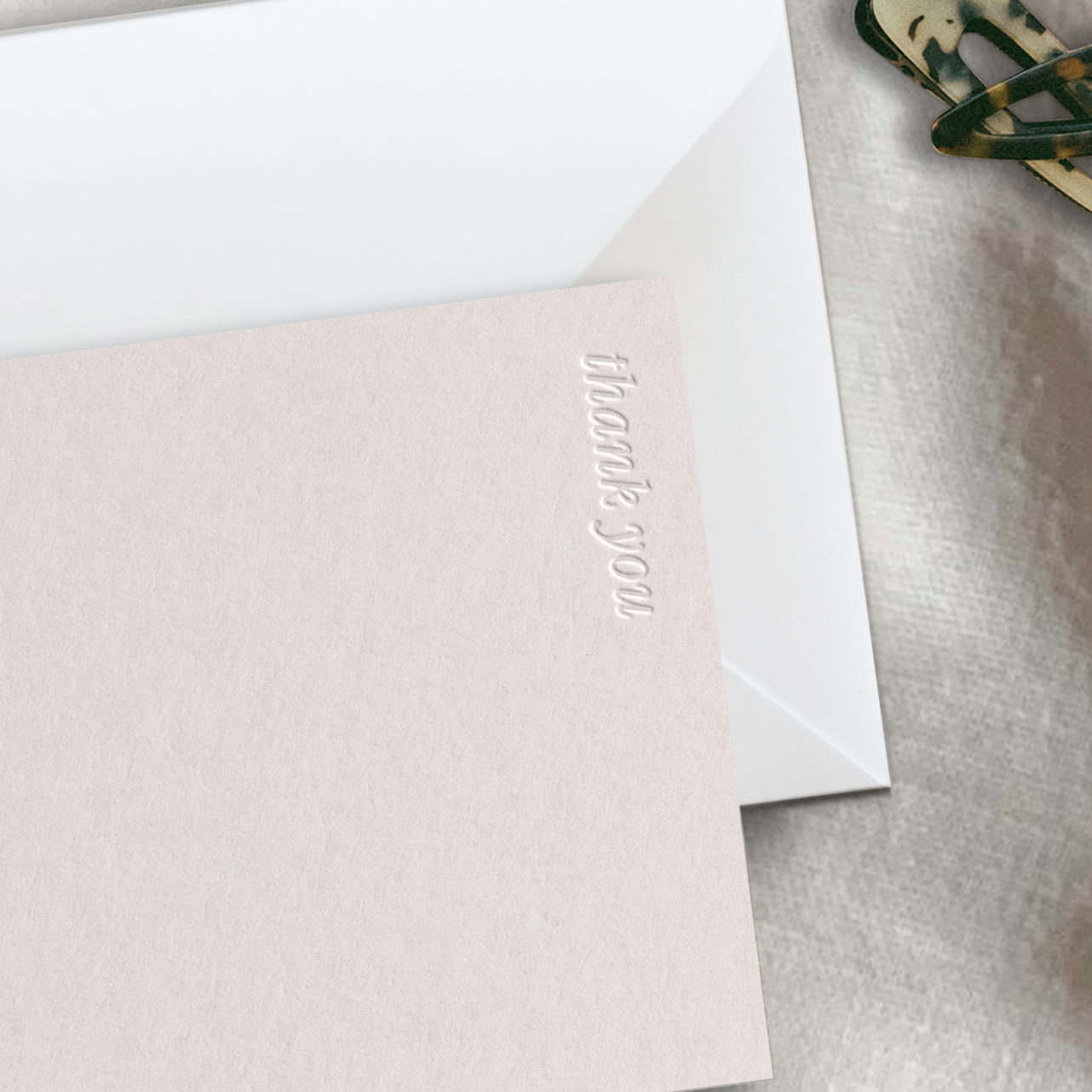 Blind Letterpress Thank You Note Cards (5)