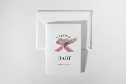 Welcome Baby Card (with ribbon detail)
