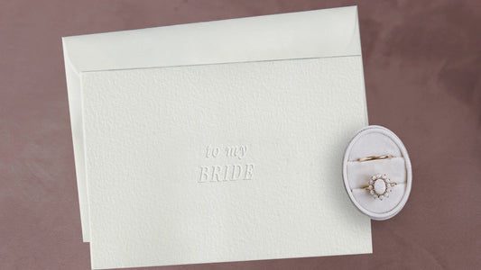 Embossed To My Bride and To My Groom Cards