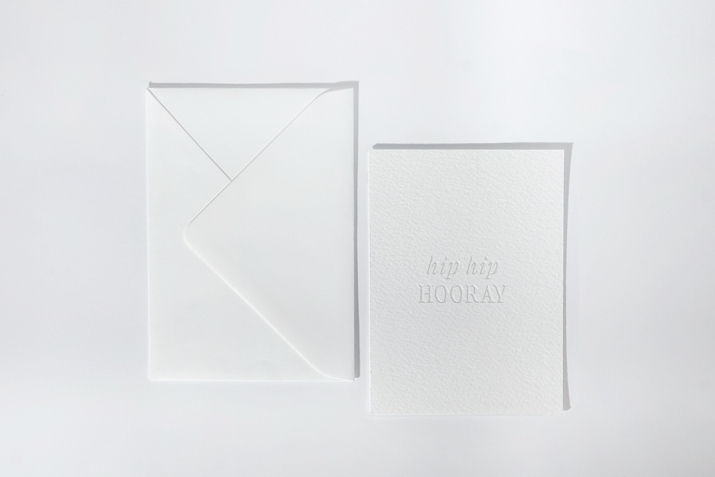 hip hip HOORAY! embossed card